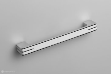 Monohrome мебельная ручка-скоба 160 мм хром полированный с белой вставкой