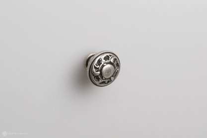 Luigi XV мебельная ручка-кнопка диаметр 30 мм состаренное серебро