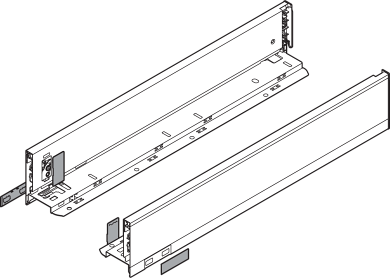 LEGRABOX, комплект царг, высота M (90,3 мм), НД=650 мм, терра-черный