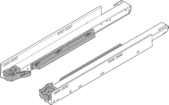 Направляющая к корпусу LEGRABOX для TIP-ON BLUMOTION, полное выдвижение, 40 кг, НД=300 мм, левая/правая