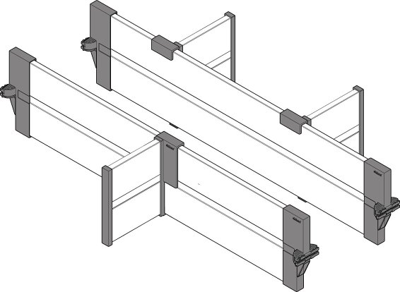 ORGA-LINE для TBX intivo, поперечные разделители 600/500мм, черн., к-т