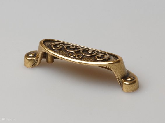 Art Deco мебельная ручка-раковина 64 мм состаренное золото
