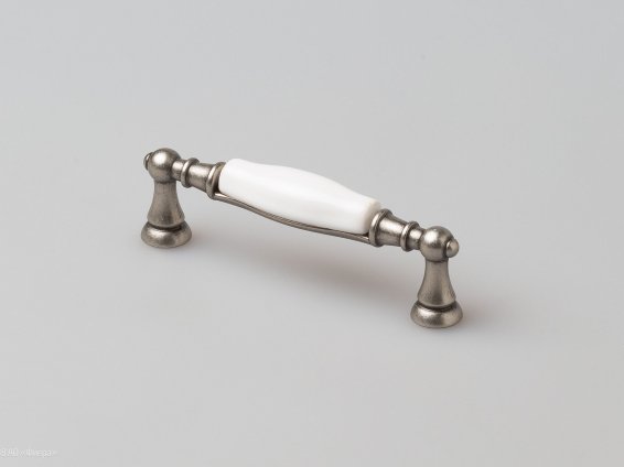 New Deco мебельная ручка-скоба 96 мм металл и белая керамика