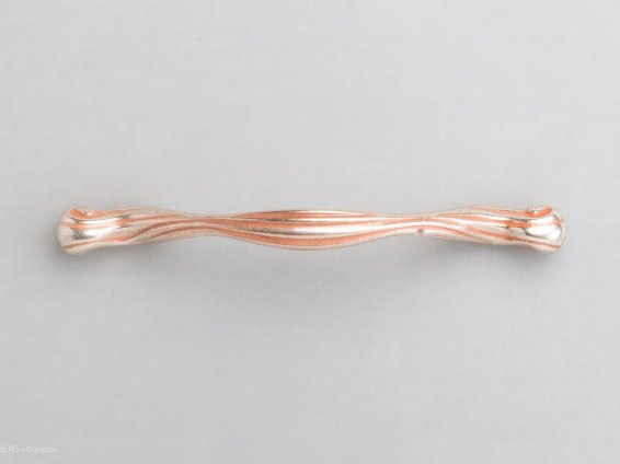Barocca мебельная ручка-скоба 96-128 мм серебро с медной патиной