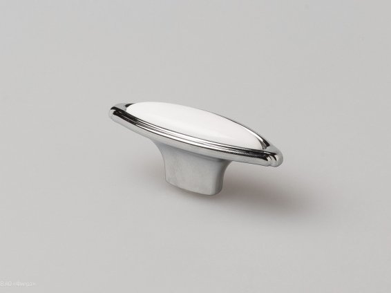 Cosmopolitan мебельная ручка-кнопка хром с белой керамической вставкой