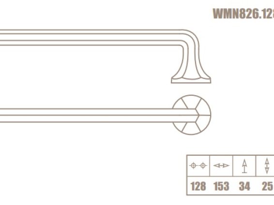 WMN826 мебельная ручка-скоба 128 мм черное железо