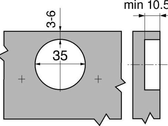 MODUL, вкладная петля мебельная 100гр