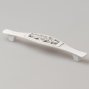 FS129 мебельная ручка-скоба 128 мм серебро прованс с белой матовой патиной
