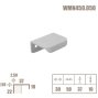 WMN450 торцевая мебельная ручка-профиль 50 мм полированный хром