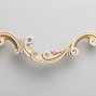 WMN726 мебельная ручка-скоба 128 мм белая с золотой патиной и кристаллами Swarovski