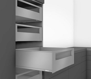 Внутренний ящик LEGRABOX pure TIP-ON BLUMOTION (высота C 177, глубина 400 мм, до 40 кг), серый орион