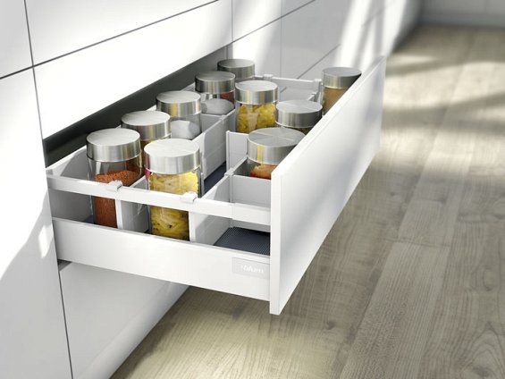 Ящик TANDEMBOX antaro (B 160х500) с TIP-ON BLUMOTION, под саморезы, бел., вес ящика до 20 кг